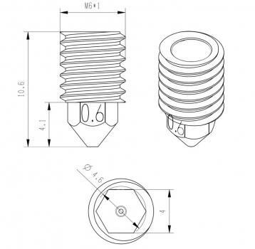 Stahl BambuLab P1S Düse 0,4 hoher Durchfluss